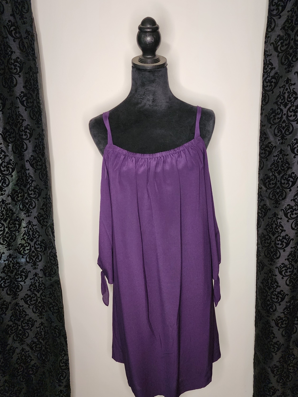 Madewell Lilac Off-Shoulder Dress with Elastic Neckline